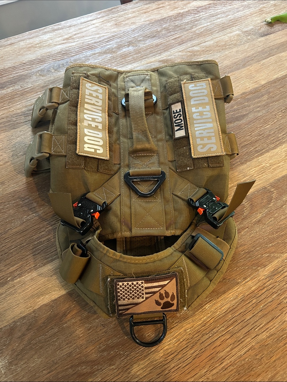 Tactical Service Dog Harness - Olive/Tan